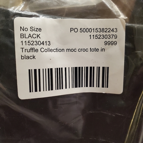 TRUFFLE COLLECTION | "Moc Croc" Tote in Black - Picture 7 of 8